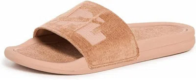 Apl Athletic Propulsion Labs Women's Techloom Velvet Slide Sandal In Caramel Tan In Pink