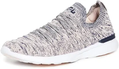 Apl Athletic Propulsion Labs Women's Techloom Wave Athletic Sneakers In Rose Dust/navy/melange In Gray