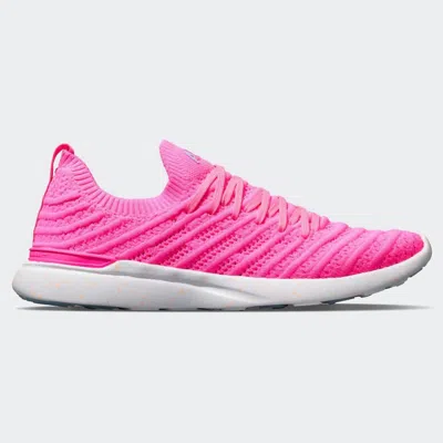 Apl Athletic Propulsion Labs Women's Techloom Wave Sneaker In Pink/bellflower/speckle In Multi