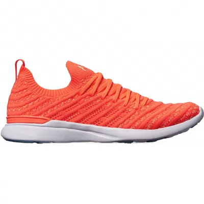 APL ATHLETIC PROPULSION LABS WOMEN'S TECHLOOM WAVE SNEAKERS IN FACED PEACH AND WHITE