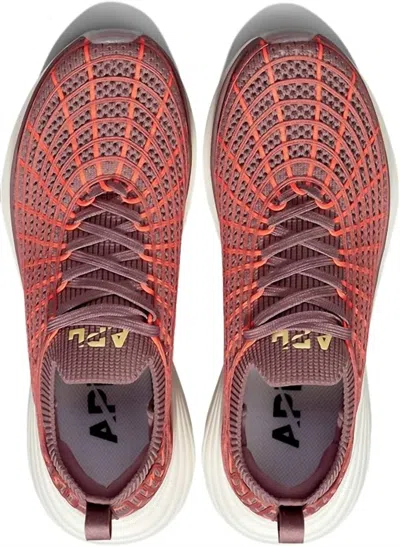 Apl Athletic Propulsion Labs Women's Techloom Zipline Shoe In Summer Dusk / Impulse Red / White In Pink