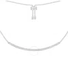 Apm Monaco Adjustable Dainty Pave Necklace In Silver Tone