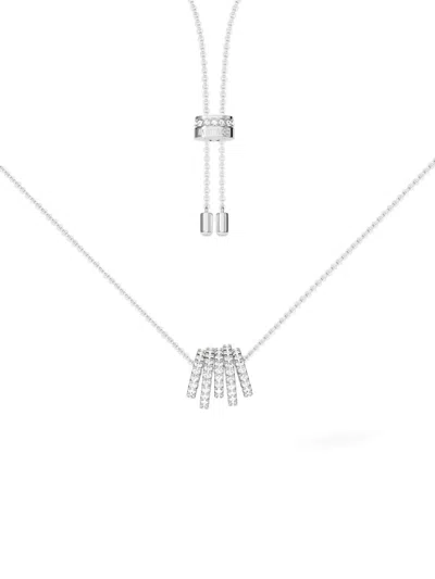 Apm Monaco Croisette Crystal-embellished Necklace In Metallic