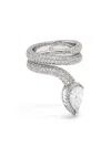 Apm Monaco Crystal-embellished Wrap Ring In Silver