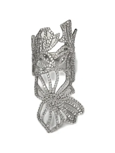 Apm Monaco Crystal-embellished Butterfly Ring In Metallic