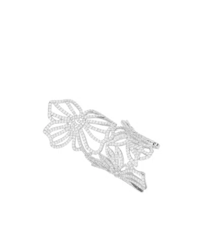 Apm Monaco Crystal-embellished Butterfly Ring In White