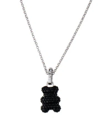 Pre-owned Apm Monaco Cubic Zirconia Baba Yummy Bear Adjustable Pendant Necklace, 26" In Multi