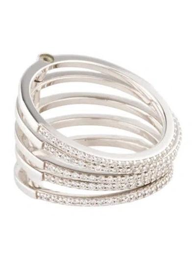 Pre-owned Apm Monaco Cubic Zirconia Band Ring In Transparent