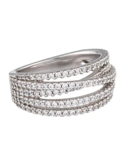 Pre-owned Apm Monaco Cubic Zirconia Croisette Ring In Multicolor
