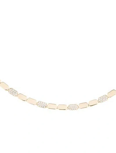 Pre-owned Apm Monaco Cubic Zirconia Dainty Adjustable Chain Necklace, 15" In Transparent