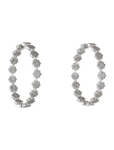 Pre-owned Apm Monaco Cubic Zirconia Hoop Earrings In Multi