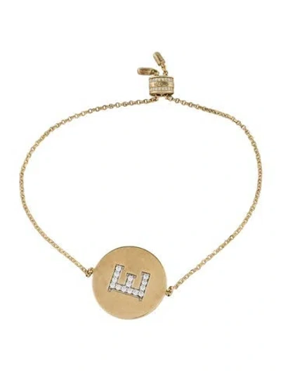 Pre-owned Apm Monaco Cubic Zirconia Letter E Charm Bracelet, 7.75" In Multi