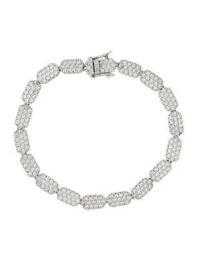 Pre-owned Apm Monaco Cubic Zirconia Link Bracelet, 6" In Multicolor