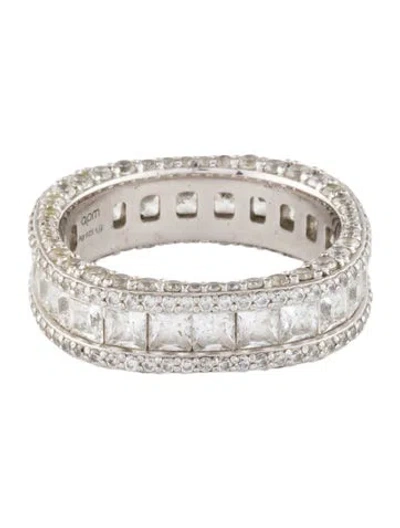 Pre-owned Apm Monaco Cubic Zirconia Monaco Pavé Band Ring In Transparent
