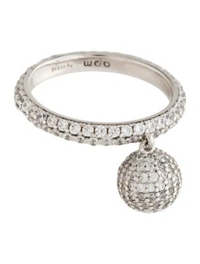 Pre-owned Apm Monaco Cubic Zirconia Pavé Ball Ring In Multicolor