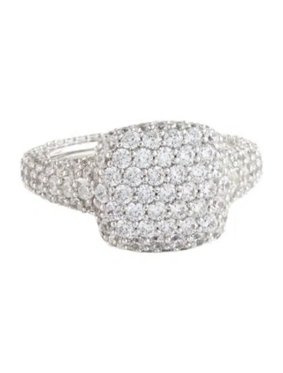 Pre-owned Apm Monaco Cubic Zirconia Pavé Cocktail Ring In Clear