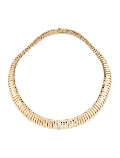 Pre-owned Apm Monaco Cubic Zirconia Rayon De Soleil Collar Necklace, 17" In Clear