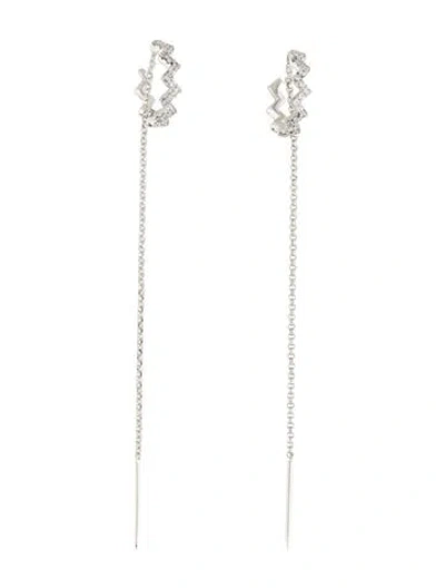 Pre-owned Apm Monaco Cubic Zirconia Up And Down Chain Drop Earrings In Multi