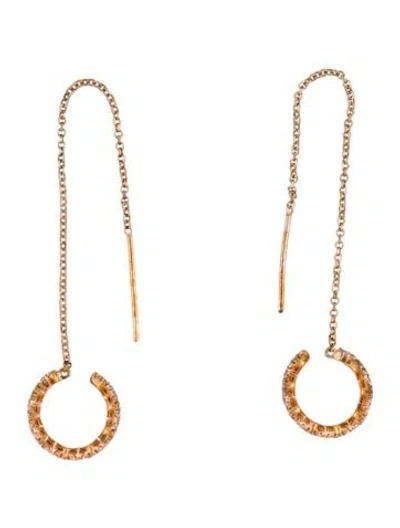Pre-owned Apm Monaco Cubic Zirconia Up And Down Cuff Drop Earrings In Multi