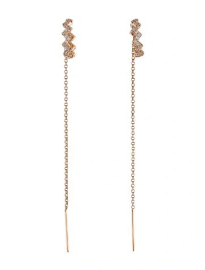 Pre-owned Apm Monaco Cubic Zirconia 'up And Down' Long Cuff Drop Earrings In Multi