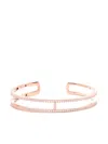 Apm Monaco Double Line Pavé Cuff In Pink