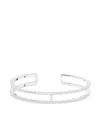 Apm Monaco Double Line Pavé Cuff In Silver