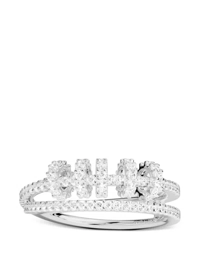 Apm Monaco Double Piercing Ring In Silver