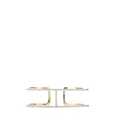 Apm Monaco Embellished Double Line Cuff In Gold
