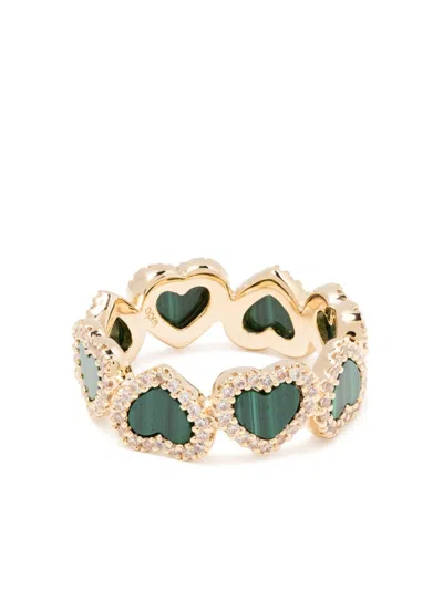 Apm Monaco Heart-motif Band Ring In Gold