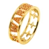 APM MONACO APM MONACO LADIES GOLD/ORANGE CRYSTAL WARNING RING