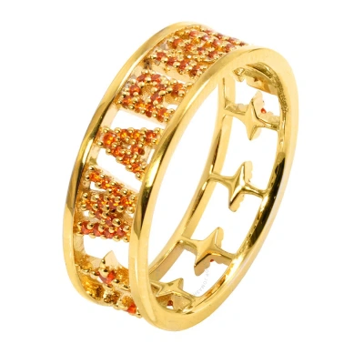Apm Monaco Ladies Gold/orange Crystal Warning Ring