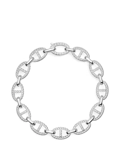 Apm Monaco Maille Marine Pavé-set Bracelet In Silver