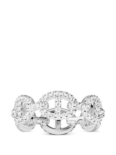 Apm Monaco Maille Marine Pavé-set Ring In Silver