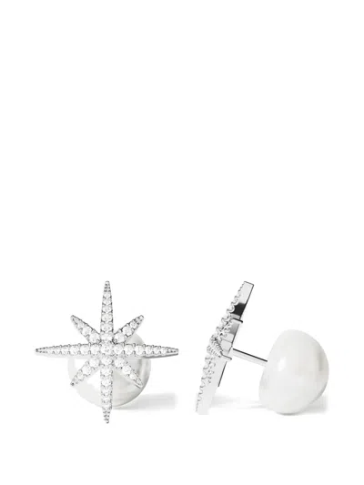 Apm Monaco Météorites Star And Pearl Stud Earrings In Metallic