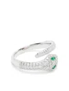 Apm Monaco Micropaved Snake Wraparound Ring In Silver