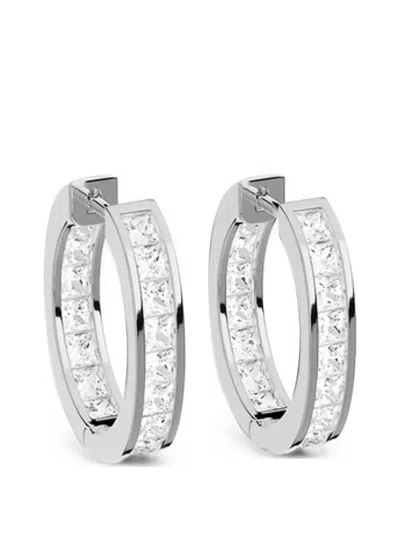 Apm Monaco Monaco Crystal-embellished Hoop Earrings In Orange