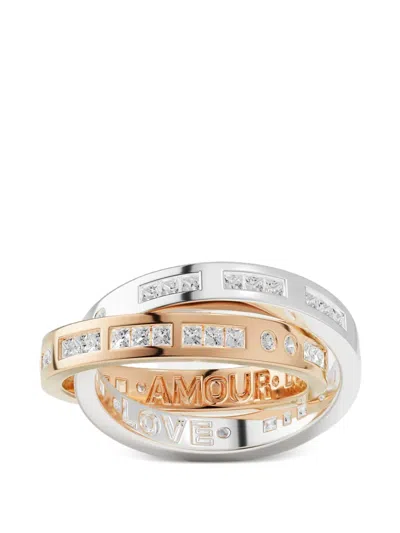 Apm Monaco Morse Amour Love Ring In Silver