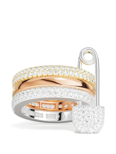 Apm Monaco Morse Safety-pin Ring In Transparent