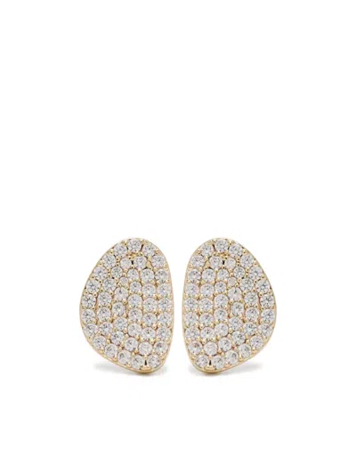 Apm Monaco Pavé Galet Stud Earrings In Gold