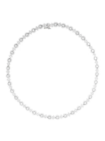 Apm Monaco Pave Meteorites Star And Circle Choker In Silver