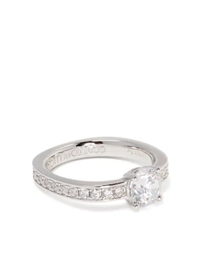 Apm Monaco Round-cut Pavé Gem Band Ring In Silver