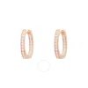 Apm Monaco Small Rectangle Paved Earrings In Pink/rose Gold Tone/gold Tone