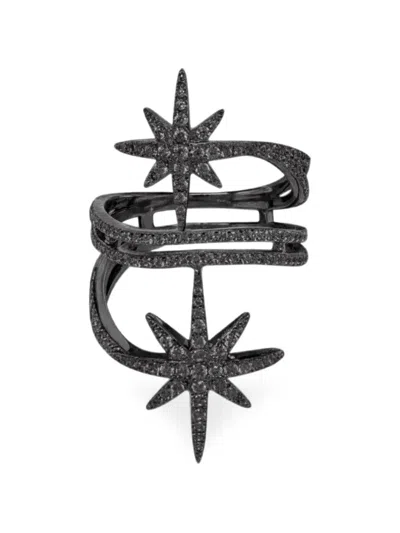 Apm Monaco Star-motif Crystal-embellished Ring In 黑色