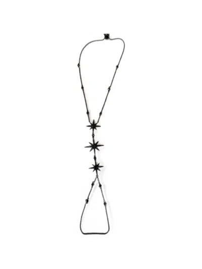 Apm Monaco Star-motif Hand Bracelet In Black