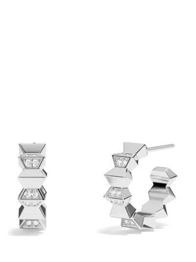 Apm Monaco Up And Down Hoop Earrings In Metallic