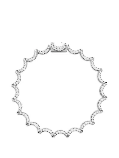 Apm Monaco Waves Crystal-embellished Bracelet In Transparent