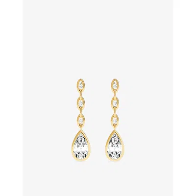 Apm Monaco Womens  Éclat 18ct Gold-plated And Cubic Zirconia Chain Earrings
