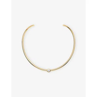 Apm Monaco Womens  Eclat 18ct Yellow Gold-plated And Cubic Zirconia Choker