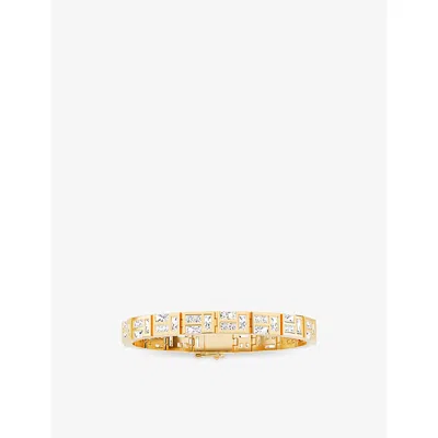 Apm Monaco Womens  Ice 18ct Yellow-gold Plated Alloy And Cubic Zirconia Bracelet