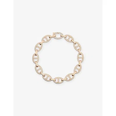 Apm Monaco Womens  Maille Marine Chain 18ct Rose-gold Plated Alloy And Cubic Zirconia Bracelet